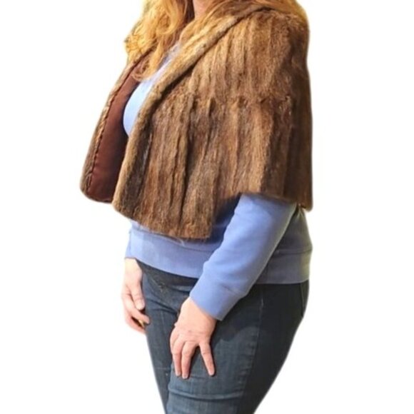 Vintage Genuine Mink Fur Stole Cape By Lewiston Fur Shop Lewiston Idaho - Picture 6 of 16
